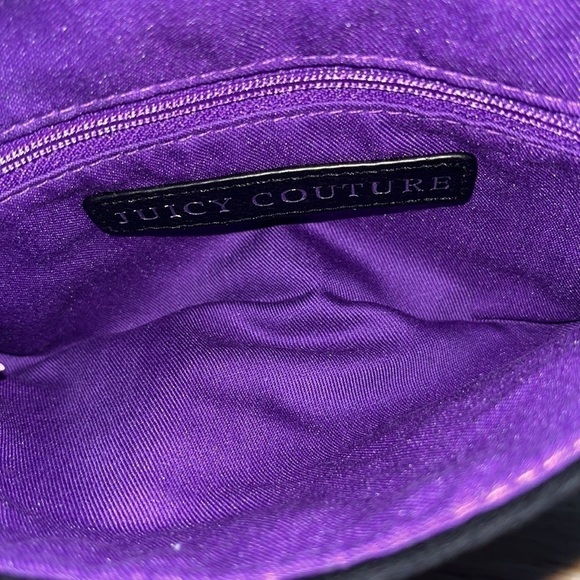 Juicy Couture Suze Chain Velour Clutch‎ Black Y2K Beaded Bedazzled NEW